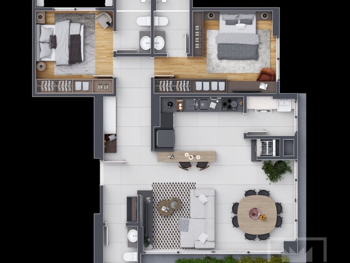 Apartamento com 93m², 2 dormitórios, Nao suíte, 1 vaga, no bairro Centro em Marau