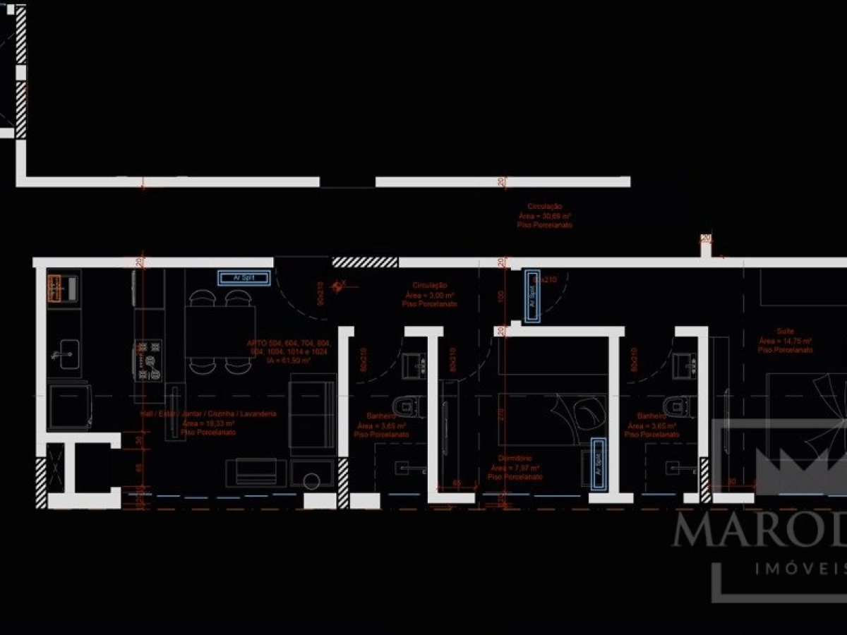 Apartamento com 61m², 2 dormitórios, Sim suíte, 1 vaga, no bairro Centro em Marau