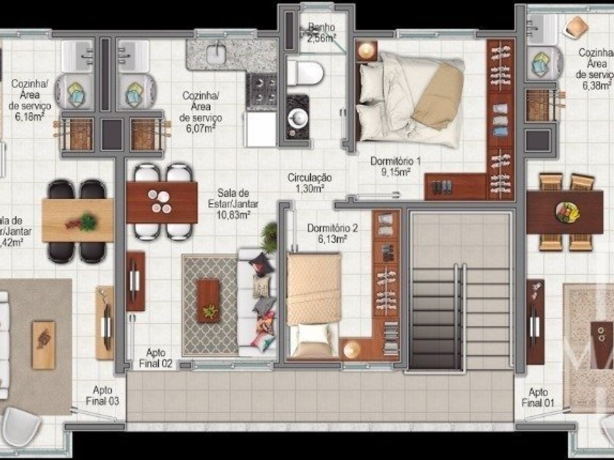 Apartamento com 42m², 2 dormitórios, Nao suíte, 1 vaga, no bairro Colinas Nova Marau em Marau