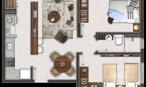 Apartamento com 66m², 2 dormitórios, Nao suíte, 1 vaga, no bairro Centro em Marau