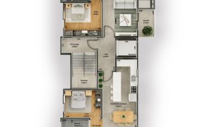 Apartamento com 67m², 2 dormitórios, Nao suíte, 1 vaga, no bairro Borges de Medeiros em Marau